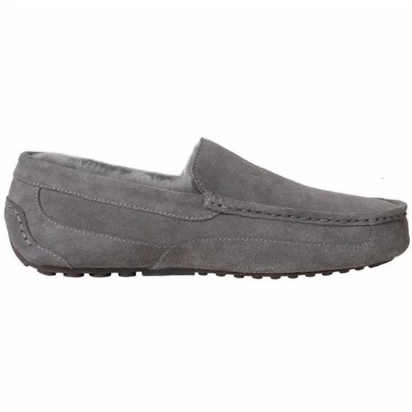 Kirkland Signature Men's Suede Grey Slippers Size 8 - Picture 1 of 10